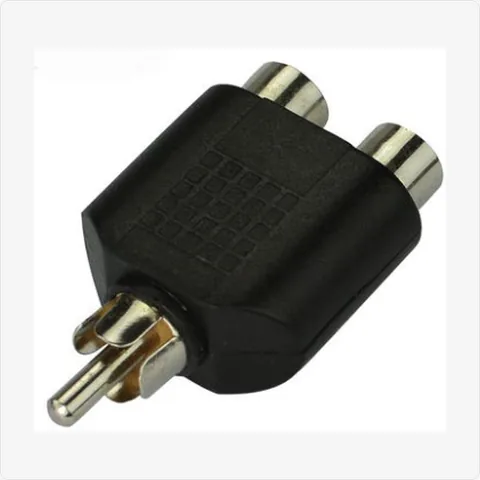 1RCA-Male-to-2RCA-Female 1 rca male to 2 rca female splitter for cctv connectors - RainboParts