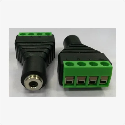 3.5-Female-4Pin-Terminal 3.5mm female to 4-pin screw terminal adapter for cctv connectors - RainboParts