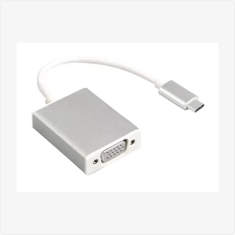 Adapter-TC-VGA-SL/GD usb type-c to vga adapter (silver/gold, 1080p) for poe adapters - RainboParts