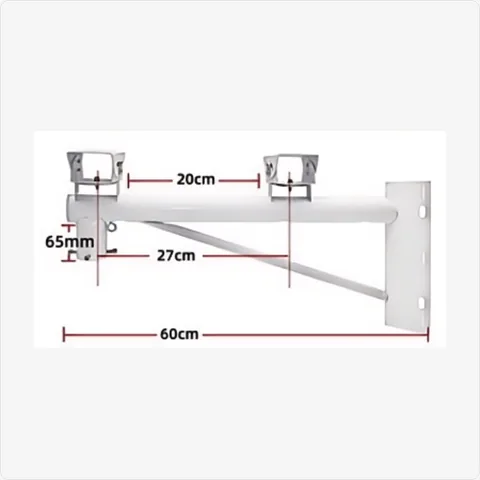 BRACKET-COMBO-COR-60CM bullet & dome combo corner mount bracket (600mm, white) feature:
• installation: corner mount; • 90-degree l-shaped design for wall corners; • perfect for all-round surveillance coverage; • heavy-duty metal construction for mounting brackets - RainboParts