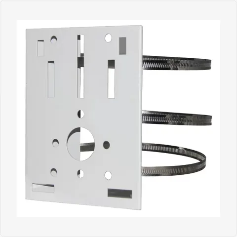 BRACKET-POLE-L large pole mount bracket with 3 stainless steel clamps (white) for mounting brackets - RainboParts