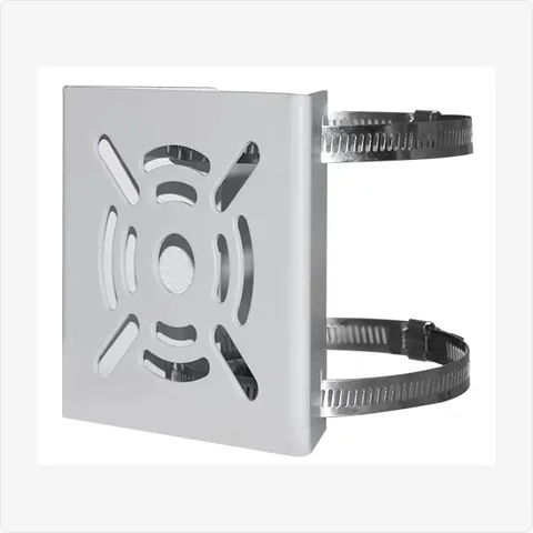 BRACKET-POLE-S small pole mount bracket with 2 stainless steel clamps (white) for mounting brackets - RainboParts