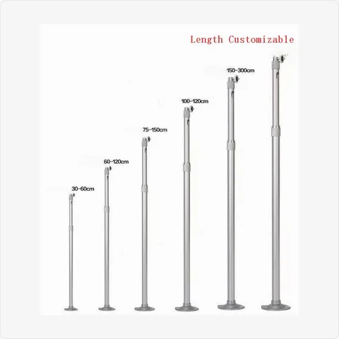 BRACKET-TELE-BU-SIL-AL-20-40CM silver finish aluminum alloy telescopic bullet camera ceiling mount (300-3000mm) feature:
available lengths: 300-600mm to 1500-3000mm; color: silver; material: heavy-duty aluminum alloy; adjustable telescopic design for flexible height installation; top universal bracket compatible with most bullet cameras; hollow tube for concealed cable management; support custom length (oem/odm) for mounting brackets - RainboParts