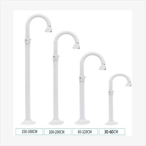 BRACKET-TELE-BU-U45-AL-U30-60CM aluminum alloy 45mm telescopic u-shaped bullet camera mount (300-3000mm, white) feature:
available lengths: 300-600mm to 1500-3000mm; tube diameter: 45mm; material: premium aluminum alloy; u-shaped arch design for overhead mounting; telescopic function for customizable height; rust-proof and weather-resistant for outdoor use for mounting brackets - RainboParts