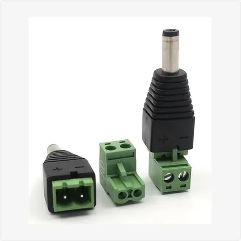DC-Male-RightAngle dc male right angle to screw terminal connector (solderless) for cctv connectors - RainboParts