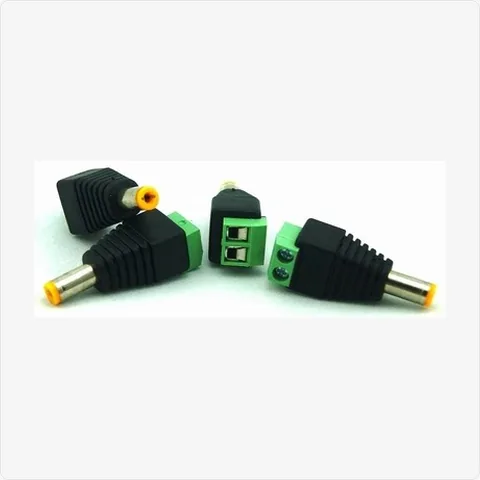 DC-Male-Terminal-YR dc male to screw terminal connector (solderless) - with yellow ring for cctv connectors - RainboParts