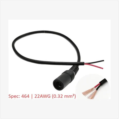 DC-Round-Female dc round female power cable for cctv cables - RainboParts