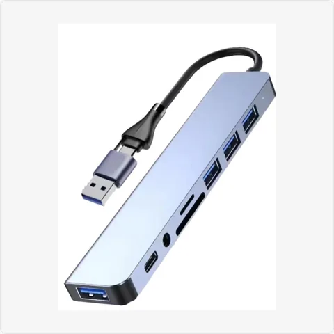 Dock-8in1-GY 8-in-1 usb c docking station with hdtv (grey)` for poe adapters - RainboParts