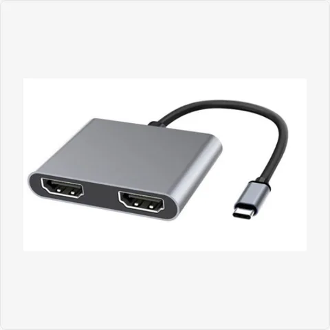 Dock-TC-2HDMI-GY usb c to dual hdmi docking station (grey, 4k, retail box) for poe adapters - RainboParts