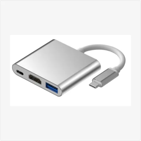 Dock-TC-3in1-HDMIRJ45-SL/GY 3-in-1 usb c hub with hdmi 4k & gigabit rj45 for poe adapters - RainboParts