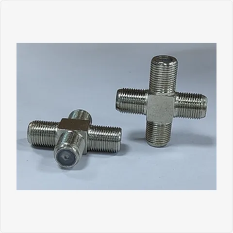 F-F-F-F-Cross f-type female quad connector (cross adapter) for cctv connectors - RainboParts