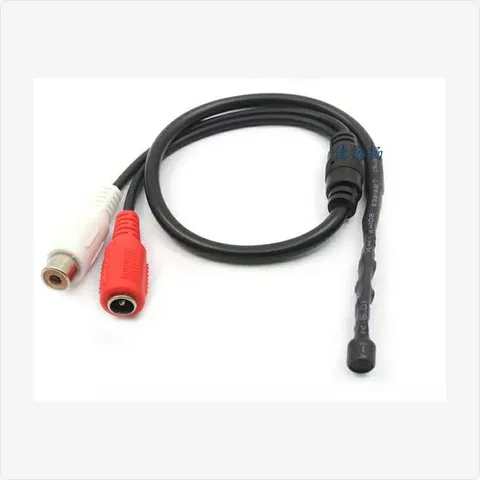 MIC-CBL-2H mini audio pickup cable with 2 rca heads for cctv microphone - RainboParts