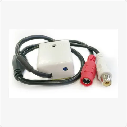 MIC-SQB-2H square box cctv microphone with 2 rca heads for cctv microphone - RainboParts