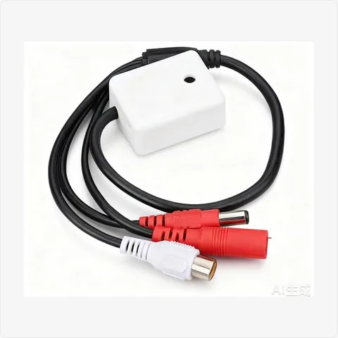MIC-SQB-3H square box cctv microphone with 3 rca heads for cctv microphone - RainboParts