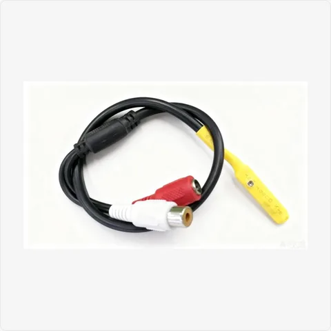 MIC-YEL-2H yellow mini audio pickup with 2 rca heads for cctv microphone - RainboParts