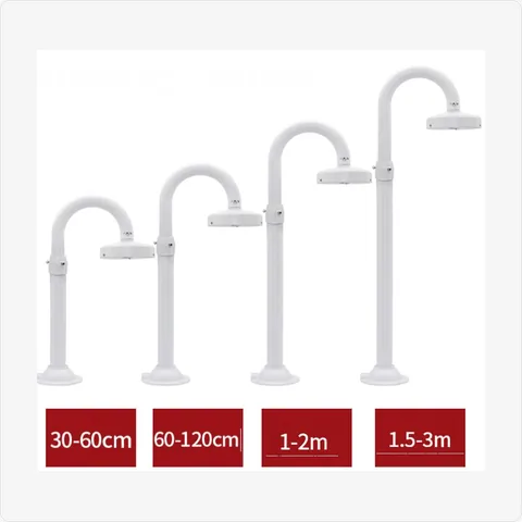 RACKET-TELE-DO-U45-AL aluminum alloy 45mm telescopic dome camera u-shaped mount (300-3000mm, white) feature:
available lengths: 300-600mm to 1500-3000mm; tube diameter: 45mm; material: premium aluminum alloy; unique u-shaped design for specific angles; telescopic pole for height adjustment; stable structure and corrosion-resistant for mounting brackets - RainboParts