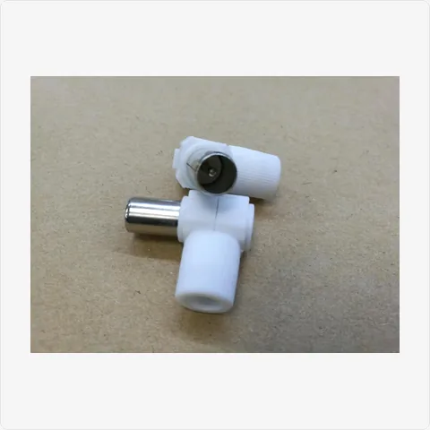 RCA-Female-Right-Angle-White rca female right angle adapter (white plastic) for cctv connectors - RainboParts