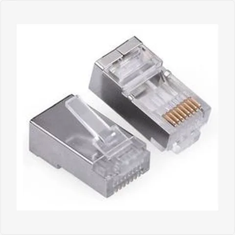 RJ45-1U shielded rj45 cat5 connector (1u gold) for cctv connectors - RainboParts