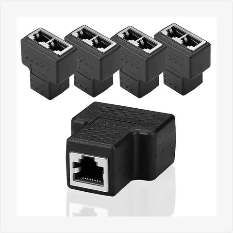 RJ45-Splitter-3Way-Alum rj45 3-way splitter (aluminum) / 1 to 3 coupler for cctv connectors - RainboParts