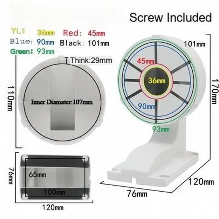 BRACKET-1258-S-SM model 1258-s small dome camera bracket (76x120mm base, 170mm height, white) - RainboParts