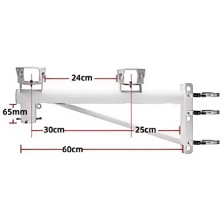 BRACKET-COMBO-POLE bullet & dome combo pole mount bracket with 3 clamps (white) - RainboParts