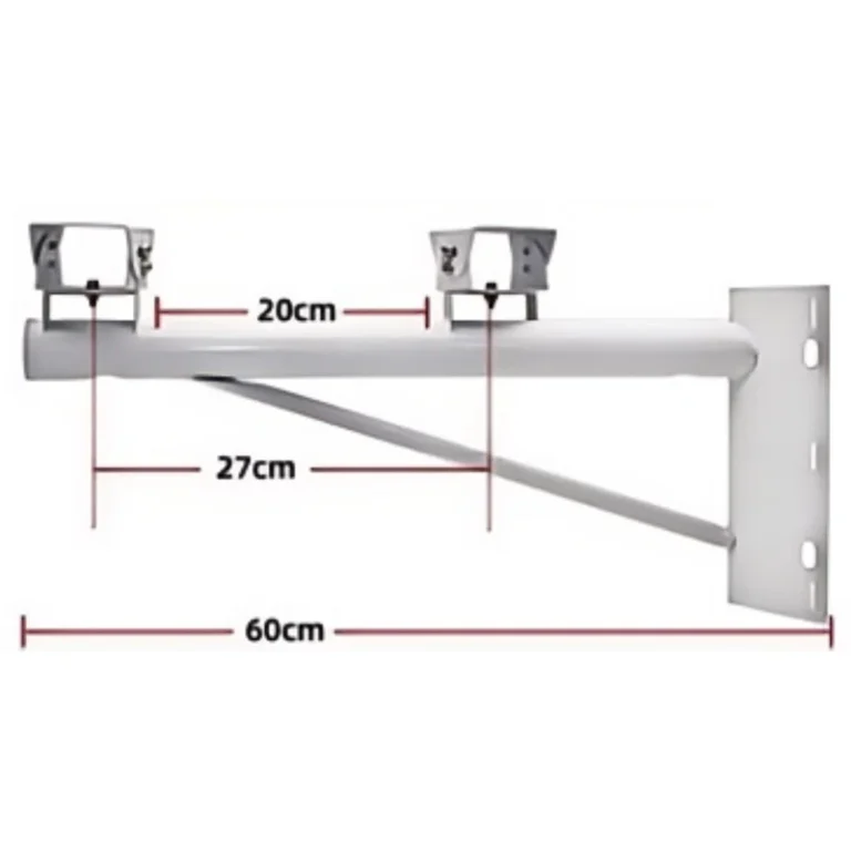 BRACKET-DUAL-BLT-COR dual bullet camera corner mount bracket (white) - RainboParts