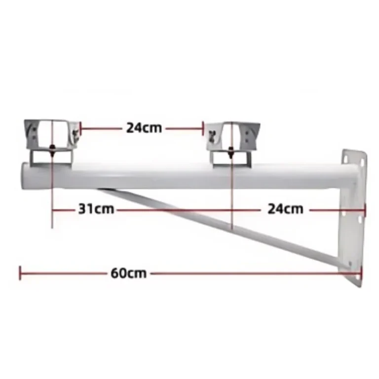 BRACKET-DUAL-BLT-WALL dual bullet camera wall mount bracket (white) - RainboParts