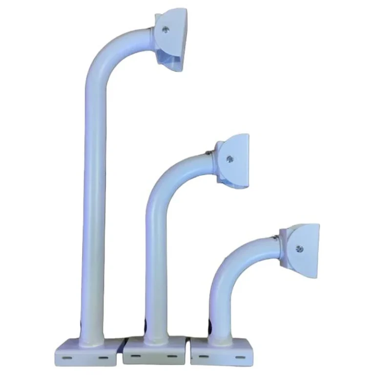 BRACKET-POLE-AL aluminum alloy pole mount bracket with 2 hoops (white) - RainboParts