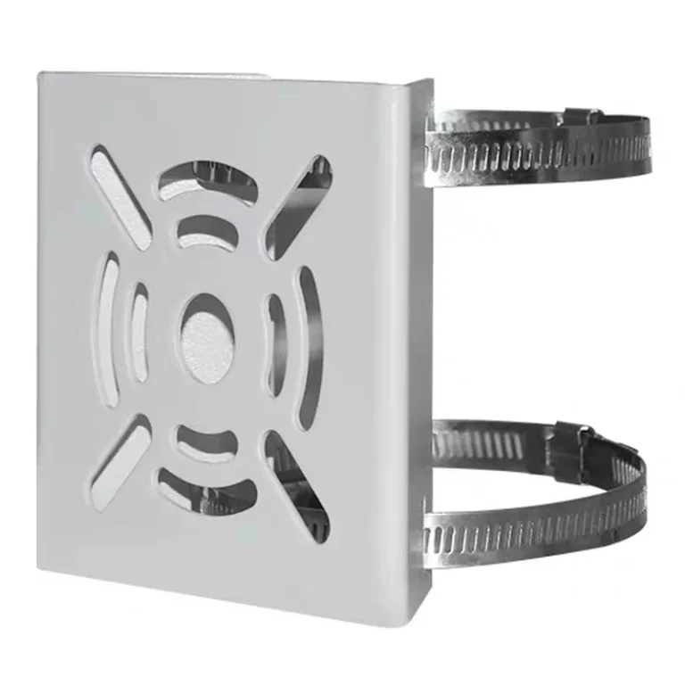 BRACKET-POLE-S small pole mount bracket with 2 stainless steel clamps (white) - RainboParts