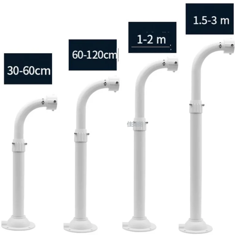 BRACKET-TELE-BU-L45-AL aluminum alloy 45mm telescopic l-shaped bullet camera wall mount (300-3000mm, white) - RainboParts