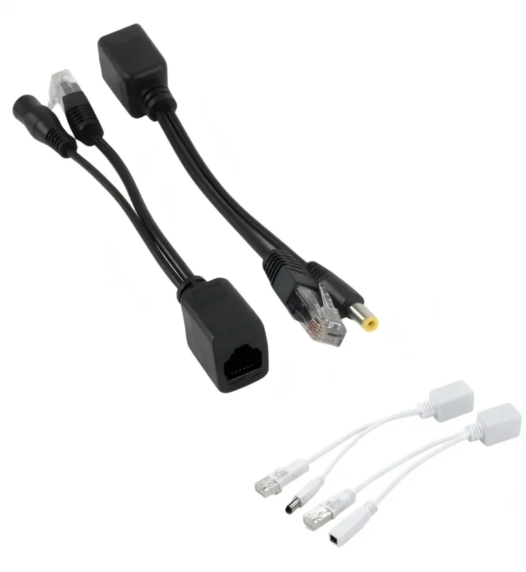 PoE-Splitter-12V-BK/WH poe splitter 12v output (30m) for poe adapters - RainboParts